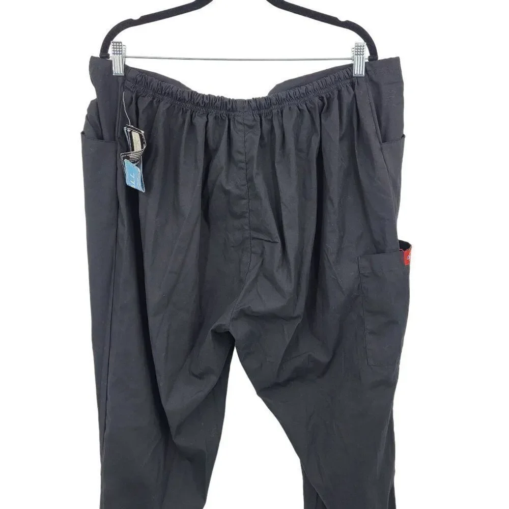 Dickies Black 2X TL Work Pant Elastic Drawstring Waist Pocket Lightweight Cotton